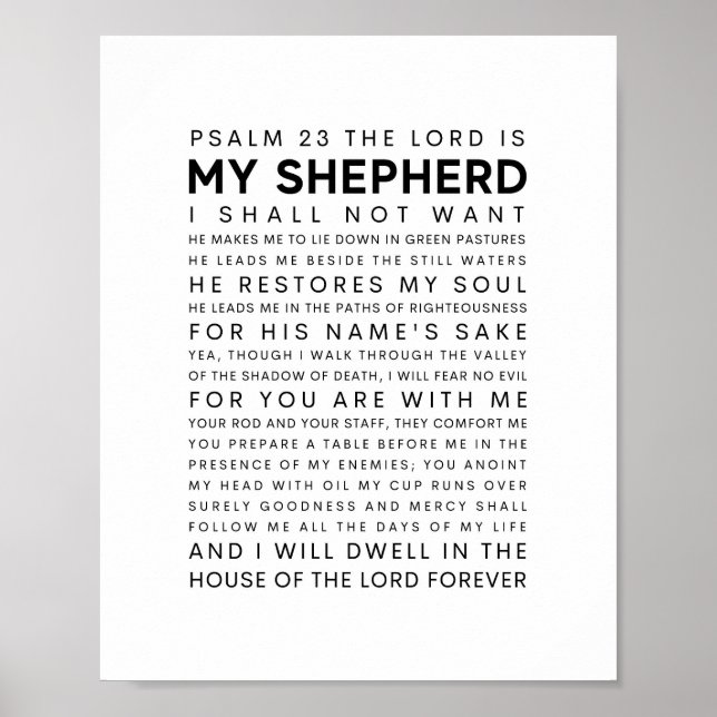 Psalm 23 Herren är min Shepherd Poster (Framsidan)