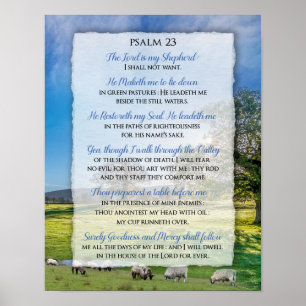 Psalm 23 - Herren är min Shepherd Poster