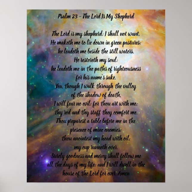 Psalm 23 Herren är min shepherd Poster (Framsidan)
