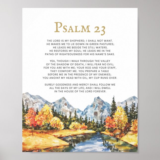 Psalm 23 Herren är min Shepherd Poster (Framsidan)