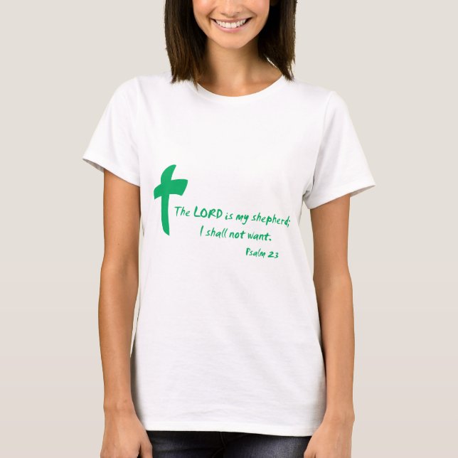 Psalm 23: Herren är min Shepherd T Shirt (Framsida)