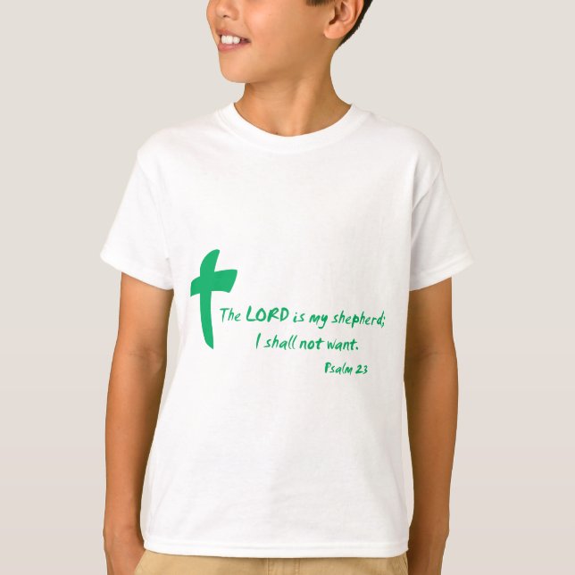 Psalm 23: Herren är min Shepherd Tee Shirt (Framsida)