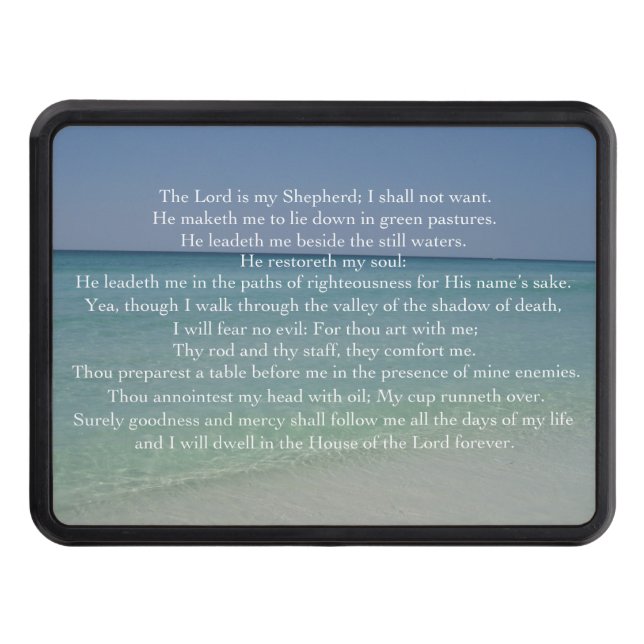 Psalm 23 Herren är min Shepherd-vackra bön Dragkroksskydd (Framsidan)