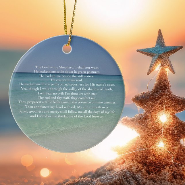 Psalm 23 Herren är min Shepherd-vackra bön Julgransprydnad Keramik (Skapare uppladdad)