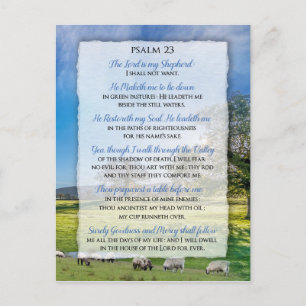 Psalm 23 - Herren är min Shepherd Vykort