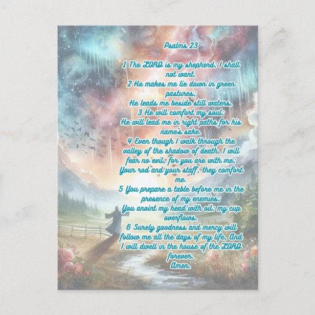 Psalm 23 Herren är min Shepperd Vykort (Framsida)