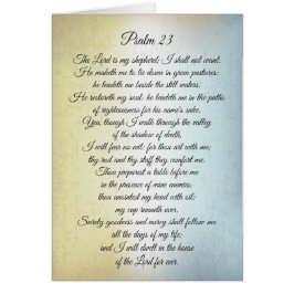 Psalm 23 Herren är mitt Shepherd, Bible Verse Card Hälsningskort