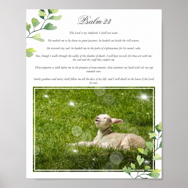 Psalm 23 Herren är mitt Shepherd Photo Poster (Framsidan)
