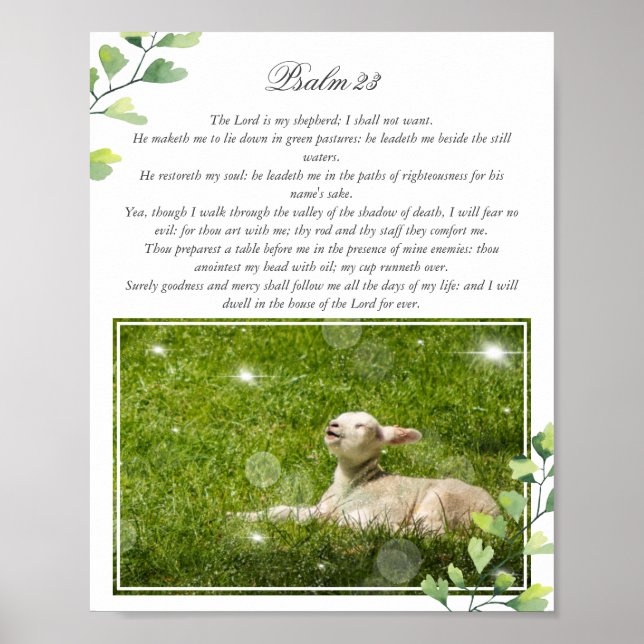 Psalm 23 Herren är mitt Shepherd Photo Poster (Framsidan)