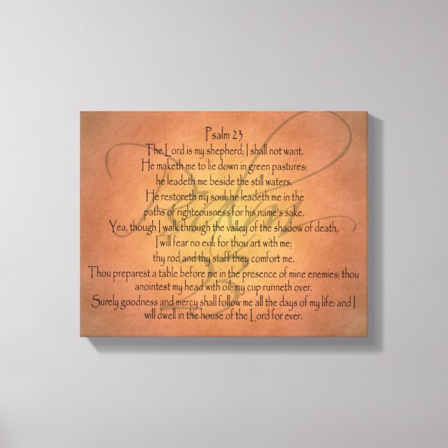 Psalm 23 KJV Christian Bible Verse Canvastryck (Framsida)