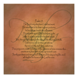 Psalm 23 KJV Christian Bible Verse Perfect Poster