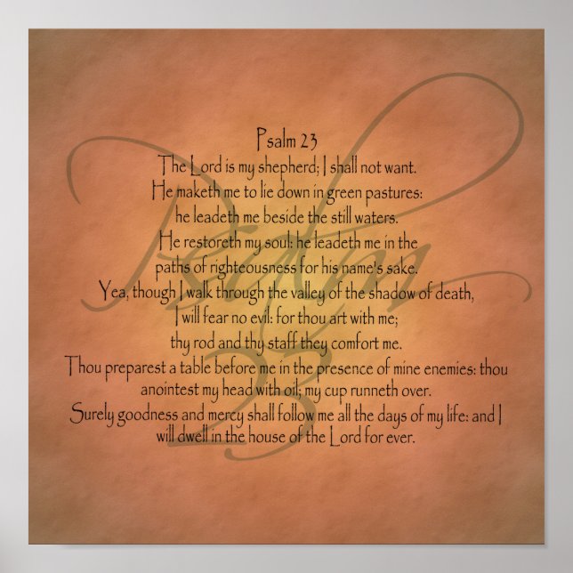 Psalm 23 KJV Christian Bible Verse Poster (Framsidan)