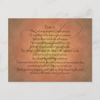 Psalm 23 KJV Christian Bible Verse Vykort