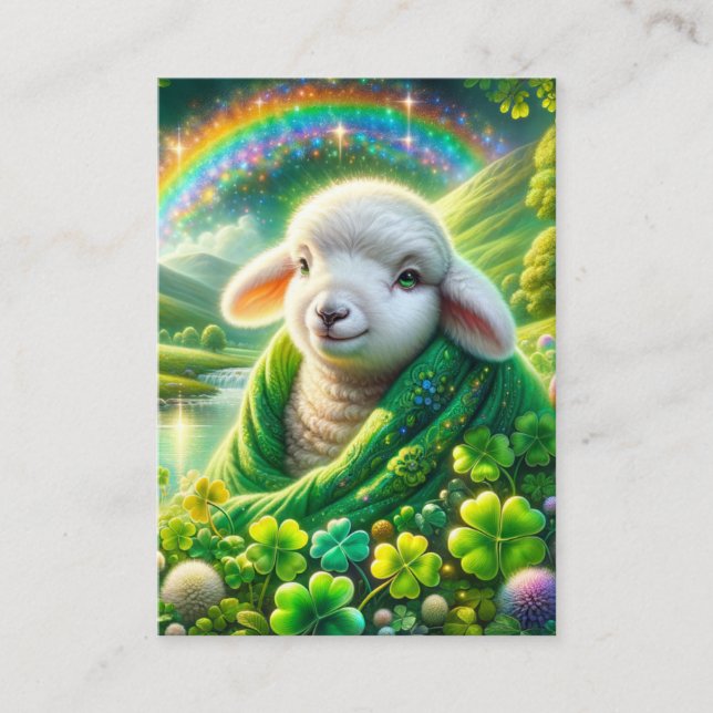 Psalm 23 KJV-kort - Bunny Lamb Visitkort (Framsida)