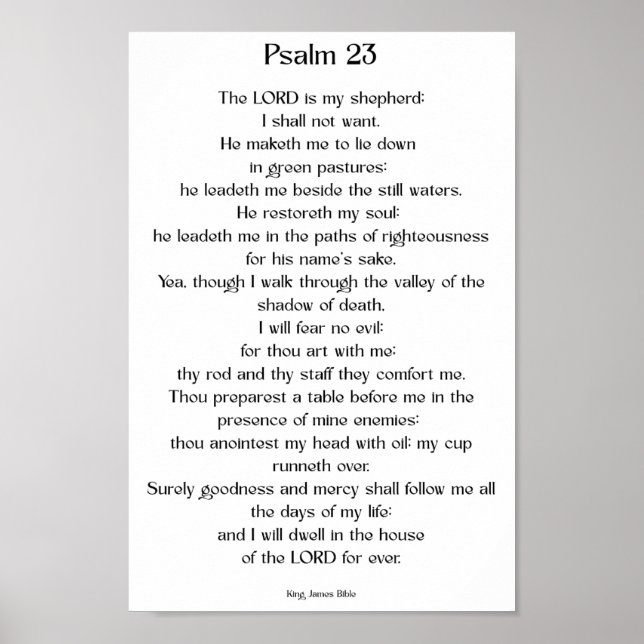 Psalm 23 KJV   Poster (Framsidan)