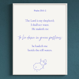 Psalm 23 Kristallkonst | Gud bryr sig om mig Poster