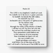 Psalm 23-kvadratisk tabletopafoto Plaque