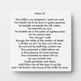 Psalm 23-kvadratisk tabletopafoto Plaque
