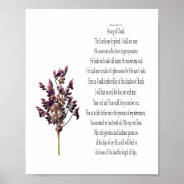 Psalm 23, Lila Gul Botanisk Poster (Matta)