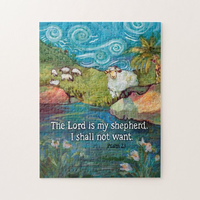 Psalm 23, Lord är min Shepherd 11x14’ Puzzle Pussel (Vertikal)