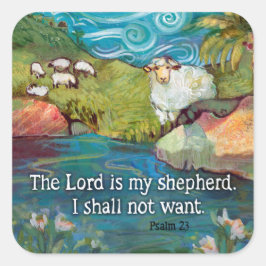 Psalm 23, Lord är min Shepherd-dekal Fyrkantigt Klistermärke