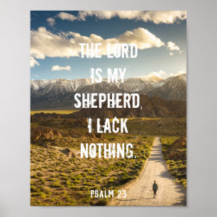 Psalm 23 LORD är min shepherd, Scripture Poster