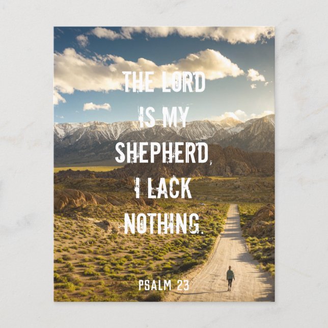 Psalm 23 LORD är min shepherd, Scripture Poster Flygblad (Framsidan)