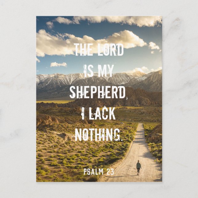 Psalm 23 LORD är min shepherd, Scripture Poster Vykort (Framsida)