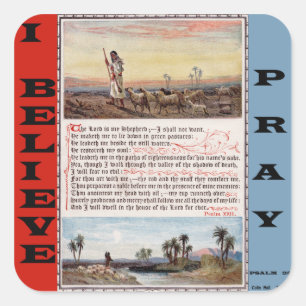 Psalm 23 lorden är min herdeklistermärke fyrkantigt klistermärke
