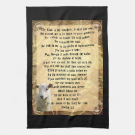 Psalm 23 med lamm kökshandduk