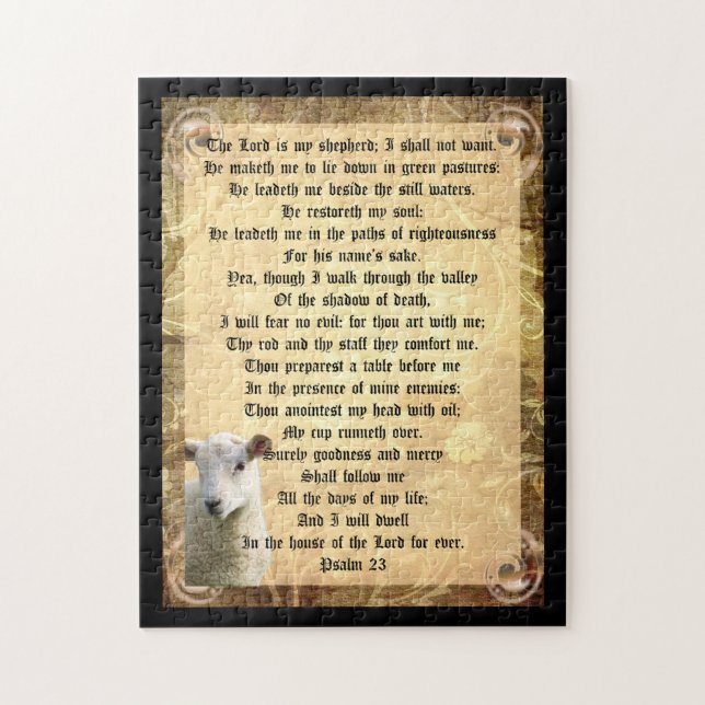 Psalm 23 med lamm pussel (Vertikal)