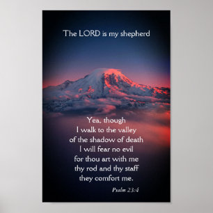 Psalm 23 med Mörk dal liggande Poster