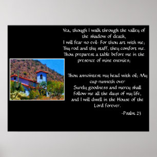 Psalm 23 med ökenkyrkatrycket poster