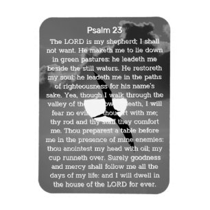 Psalm 23 Monokroma solnedgång Fiskmås Magnet