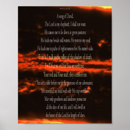 Psalm 23, Mörk Red Himlar, Value Poster Pappert (p