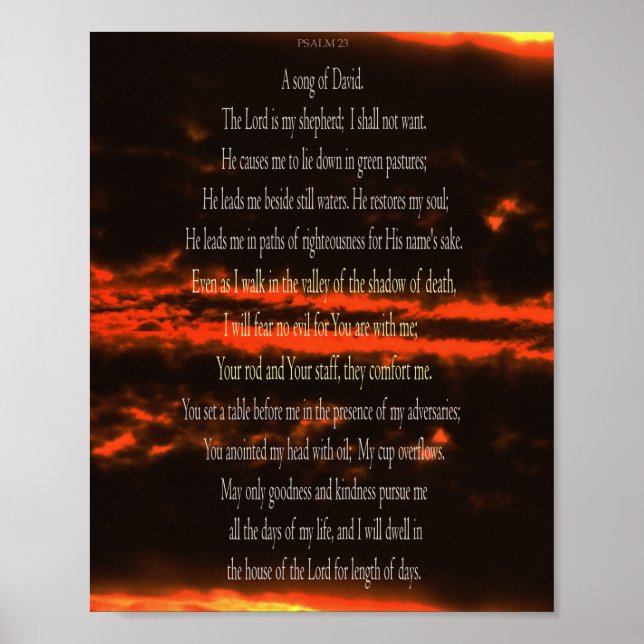 Psalm 23, Mörk Röda Himmel, Värdeaffischpapper (Ma Poster (Framsidan)