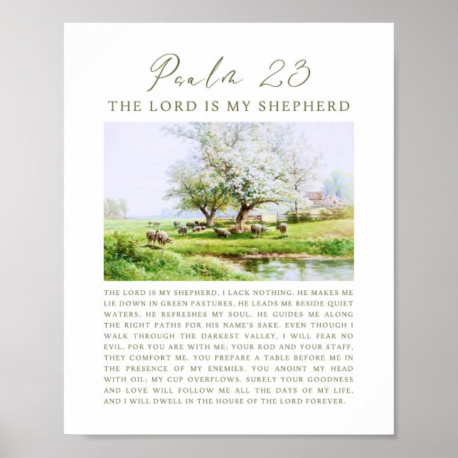 Psalm 23 NIV Herren är min herde Poster (Framsidan)