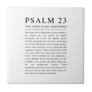 Psalm 23 NKJV Bible Herren är min herde Kakelplatta