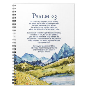 Psalm 23 NKJV Herren är min herde. Anteckningsbok