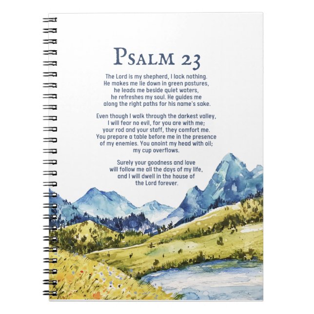 Psalm 23 NKJV Herren är min herde. Anteckningsbok (Framsidan)