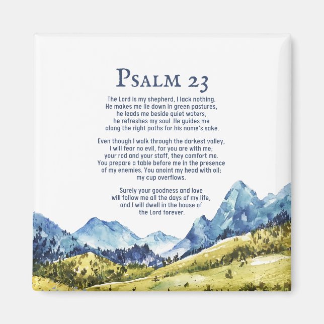 Psalm 23 NKJV Herren är min herde. Magnet (Framsidan)