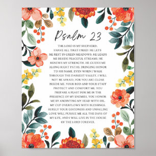 Psalm 23 NKJV Herren är min herde Poster