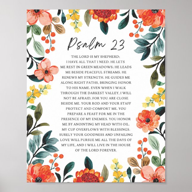 Psalm 23 NKJV Herren är min herde Poster (Framsidan)