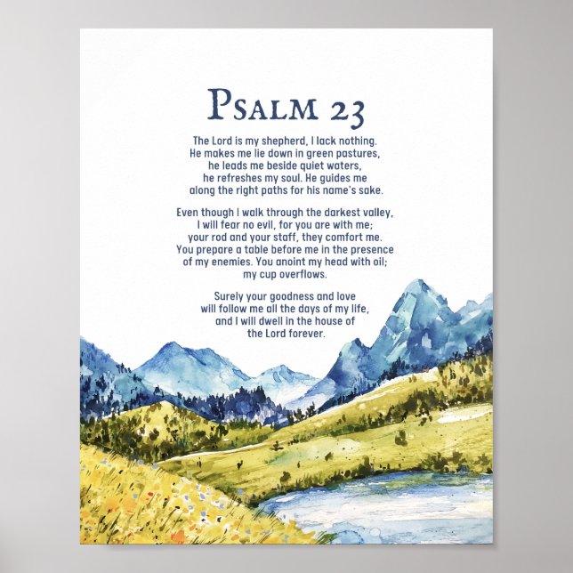 Psalm 23 NKJV Herren är min herde. Poster (Framsidan)