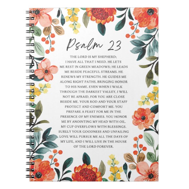 Psalm 23 NKJV Herren är min Shepherd Anteckningsbok (Framsidan)