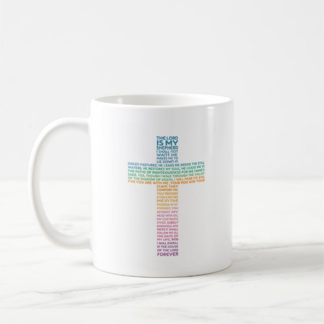 Psalm 23 NKJV Herren är min Shepherd Kaffemugg (Vänster)