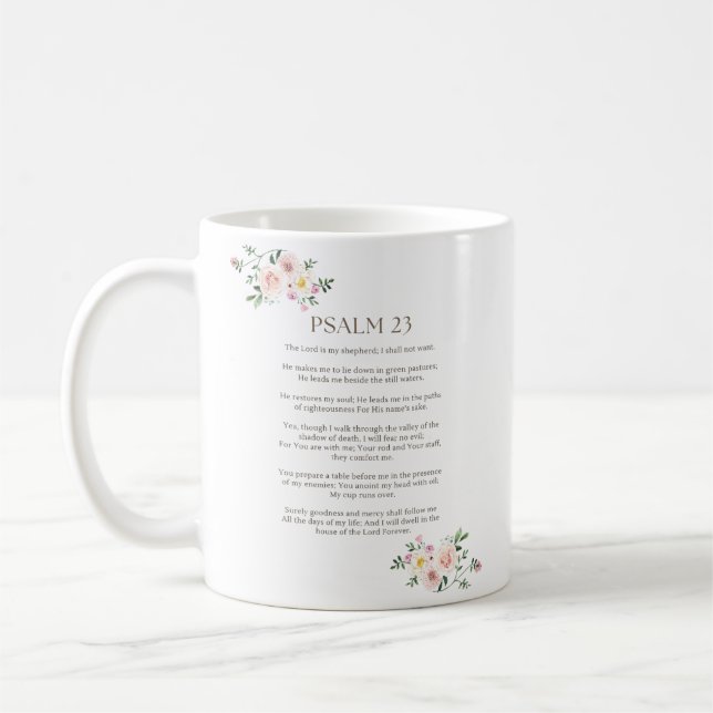 Psalm 23 NKJV Herren är min Shepherd Kaffemugg (Vänster)