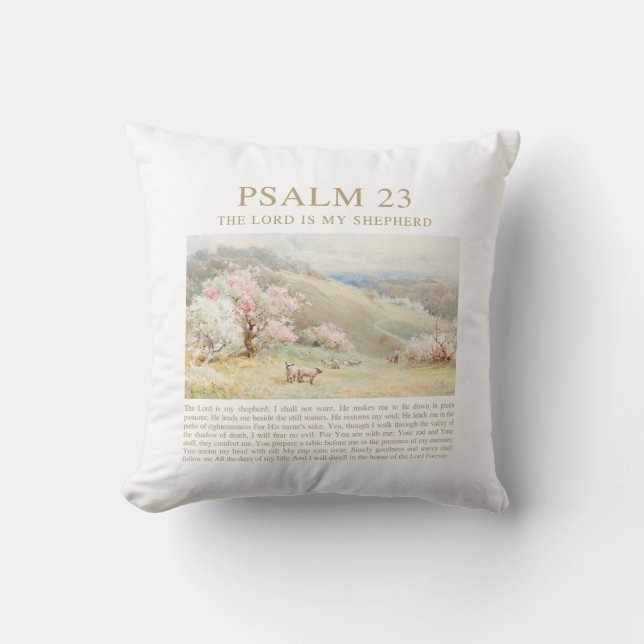 Psalm 23 NKJV Herren är min Shepherd Kudde (Framsida)