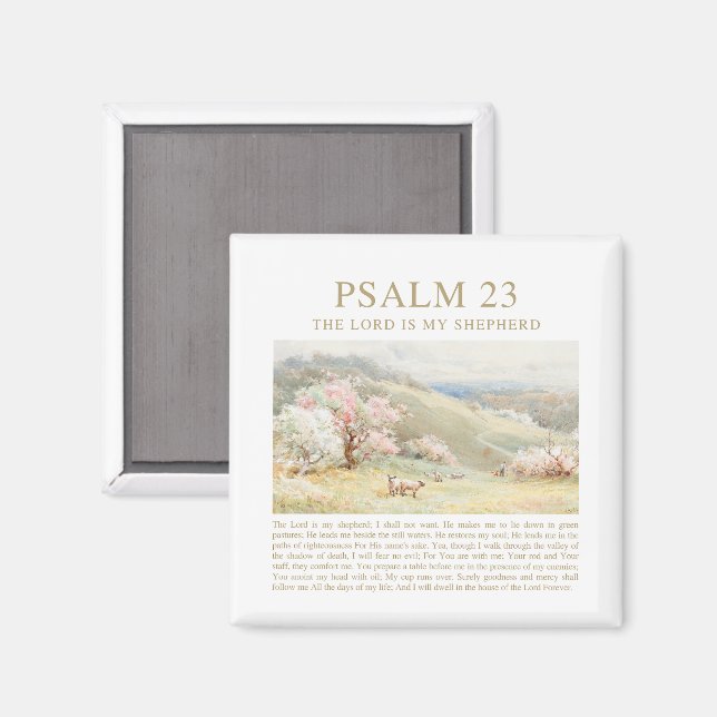 Psalm 23 NKJV Herren är min Shepherd Magnet (Front/Back)