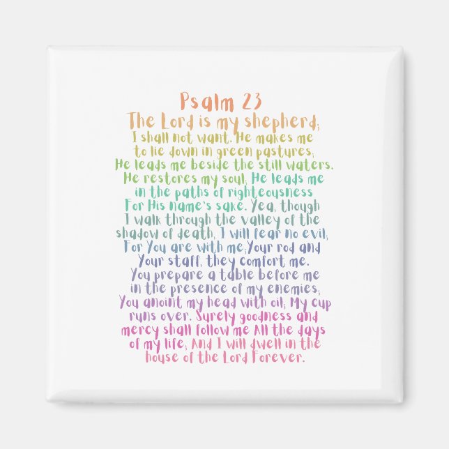 Psalm 23 NKJV Herren är min Shepherd Magnet (Framsidan)